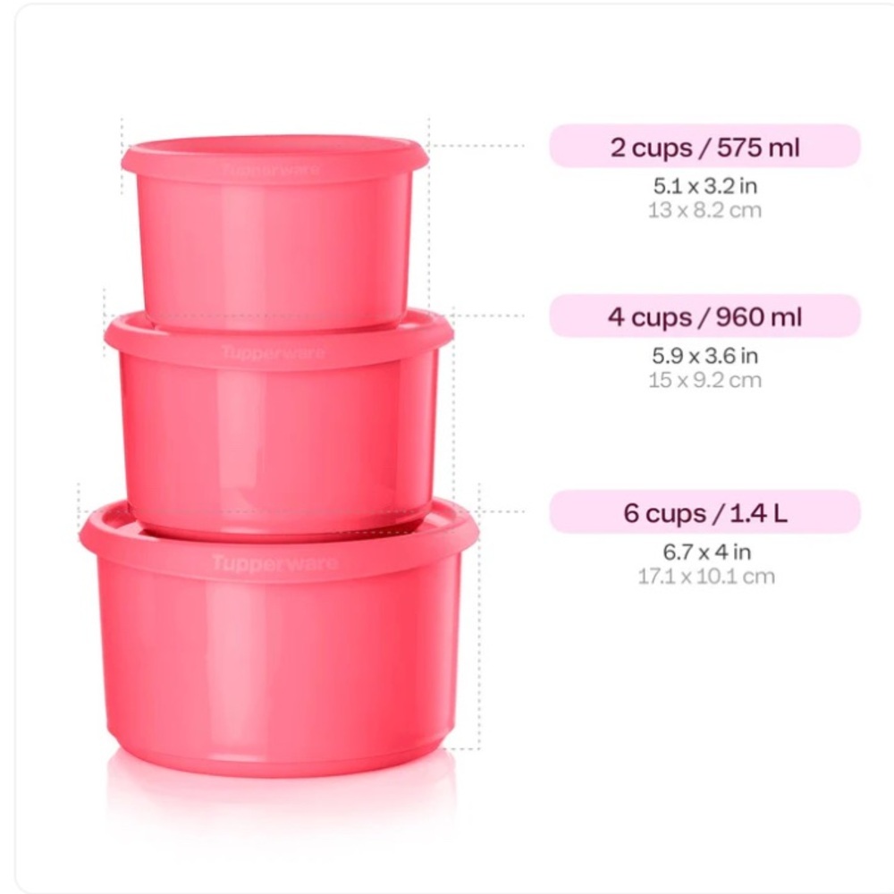 Tupperware One Touch Canister set 3 pieces - Picture 2 of 6